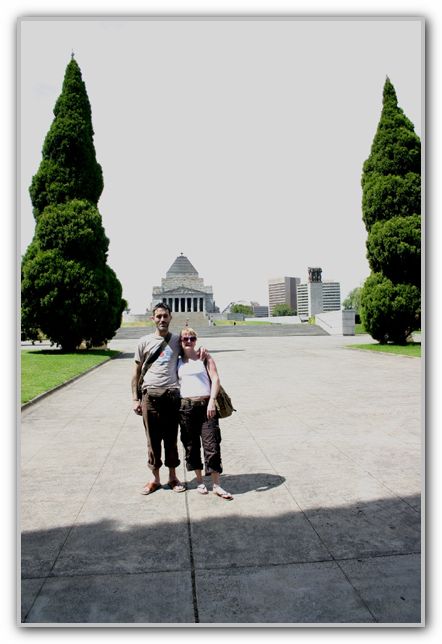 Stuart & Karen at the Shrine of Remembrance Melbourne